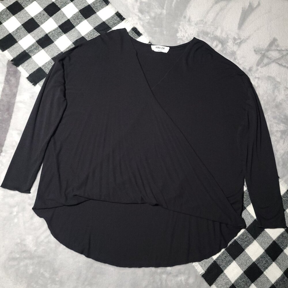 $1 | M | Double Zero | Overlap High-Low Draped Blouse